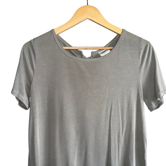 Mote Soft Peplum Hem Short Sleeve Top with Back Tie Size S - Picture 5 of 7